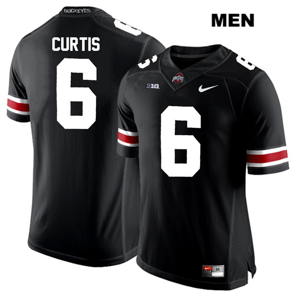 Ohio State Buckeyes Men's Kory Curtis #6 White Number Black Authentic Nike College NCAA Stitched Football Jersey MI19F22JA